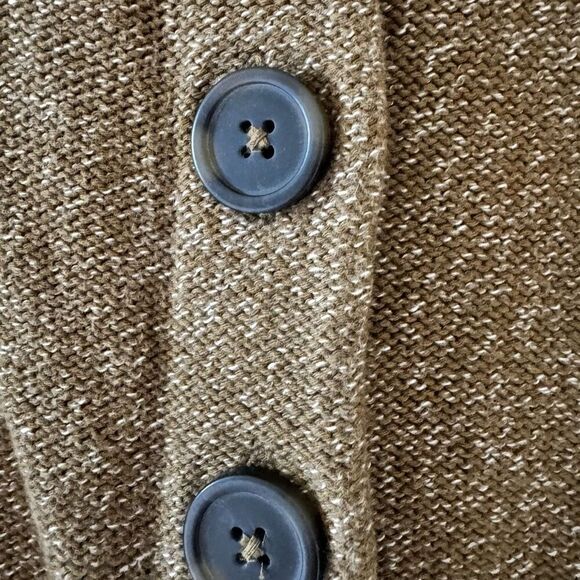Madewell Button Down Cotton Boxy Cropped Long Sleeve Sweater Olive SZ S # 2394 - Picture 8 of 14